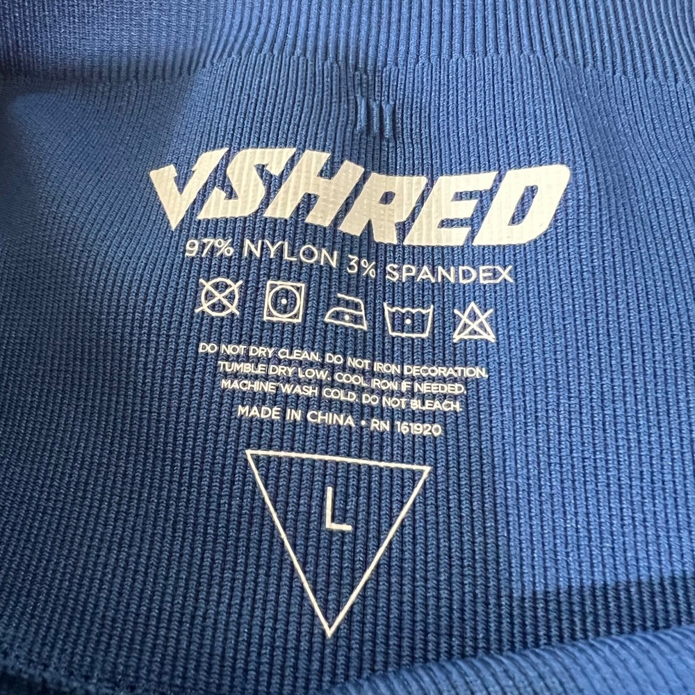 VSHRED Seamless High Waisted Leggings Royal Blue Large Womens Athleisure - Picture 2 of 5